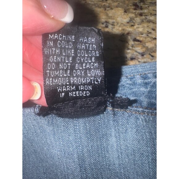 Y2K Vintage Wet Seal Classic Denim Pearl Snap Button Down Cowgirl Western Shirt - Picture 7 of 9